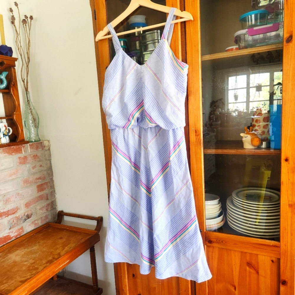 Vintage Rainbow on Baby Blue Sun Dress